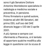 Lettera del Sen. Monteleone al Sottosegretario Dr. Sileri