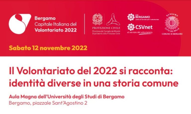 “Il Volontariato del 2022 si racconta: identità diverse in una storia comune” a Bergamo: SNS presente