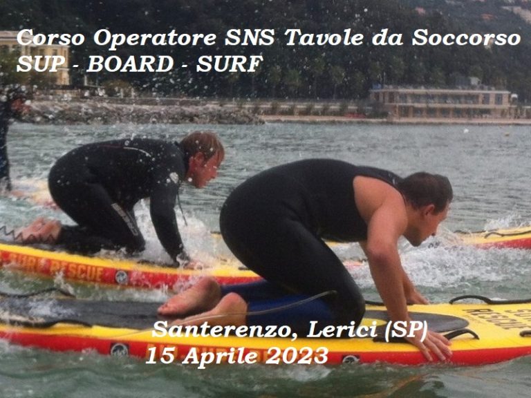 Corso Operatore SNS Tavole da Soccorso a Lerici